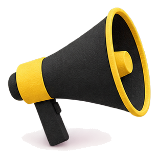 Megafone editorial representando alcance e comunicação