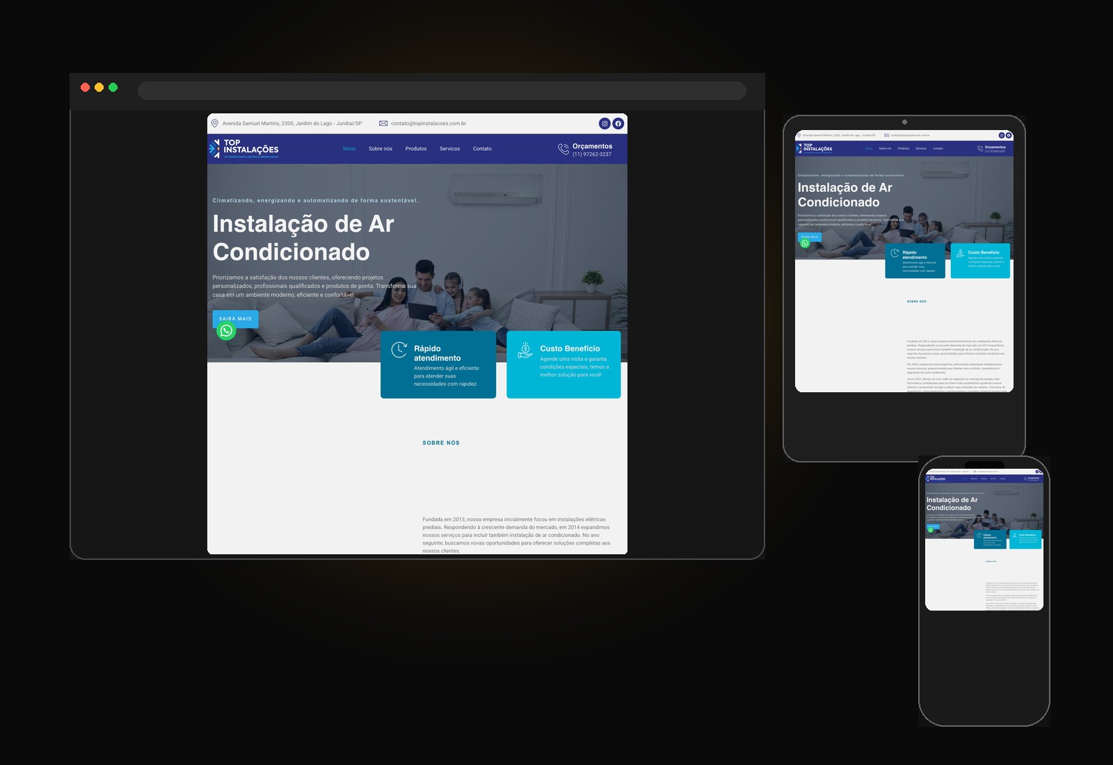 Top Instalações — Site institucional