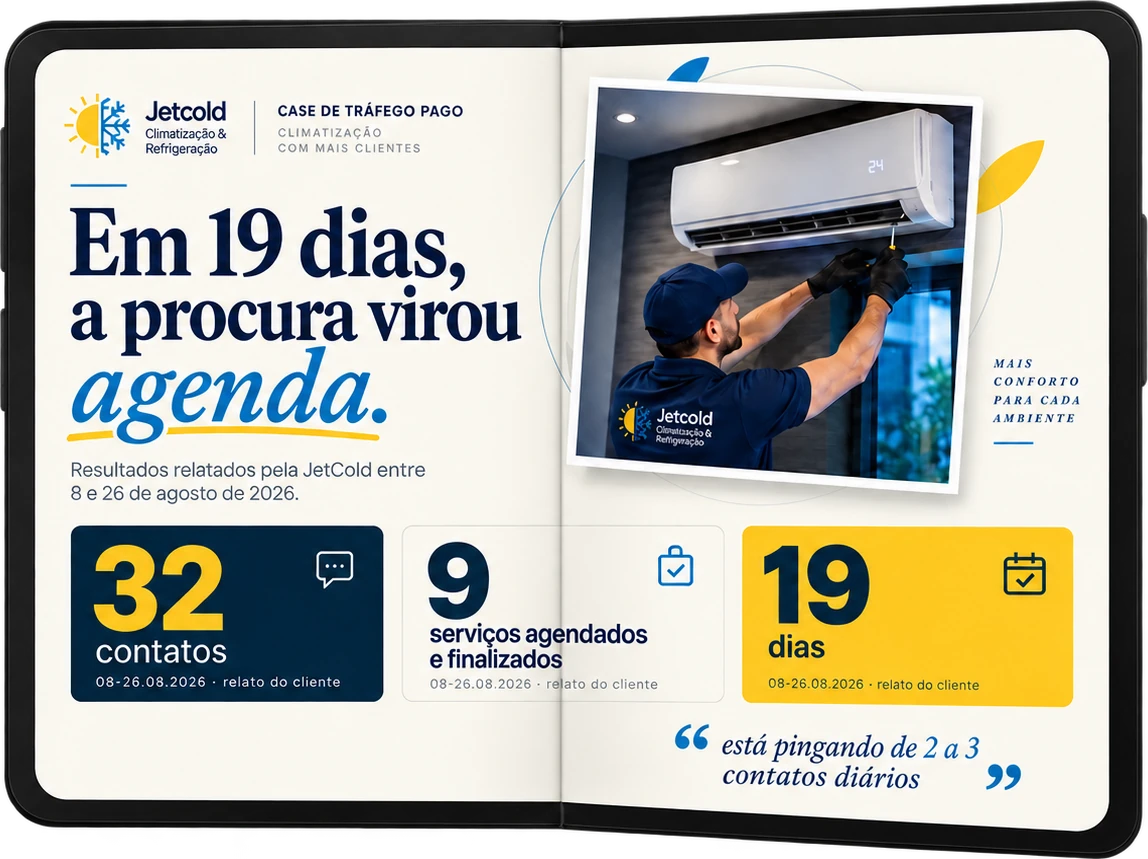 Apresentação do case JetCold com o serviço de climatização e os resultados relatados pelo cliente