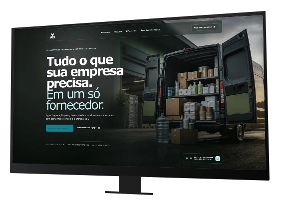Site Clube da Água em um monitor