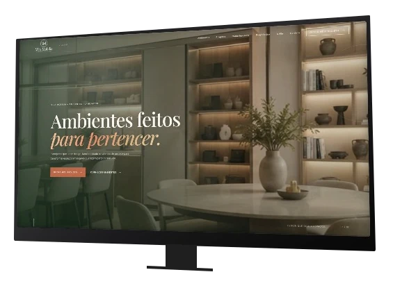 Site Vila Mobilia em um monitor