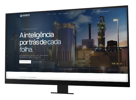 Site Contech Brasil em um monitor