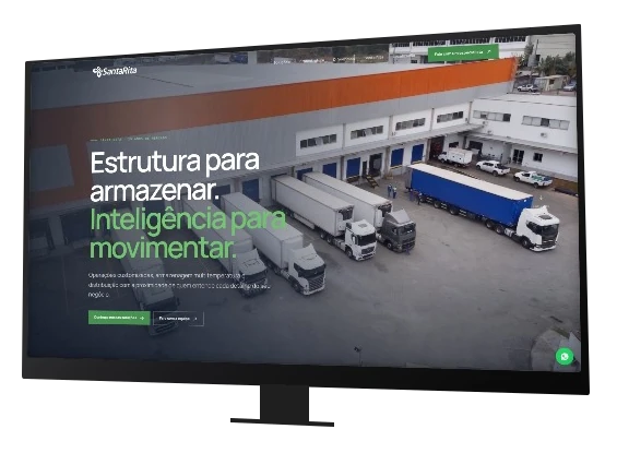 Site Grupo Santa Rita em um monitor